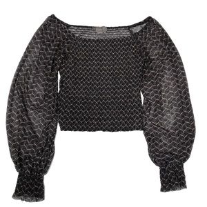 Anthropologie Women's Shoulder less crop top Long Sleeve Size small